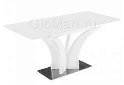 Белый раздвижной стол из стекла и дерева WV-11579