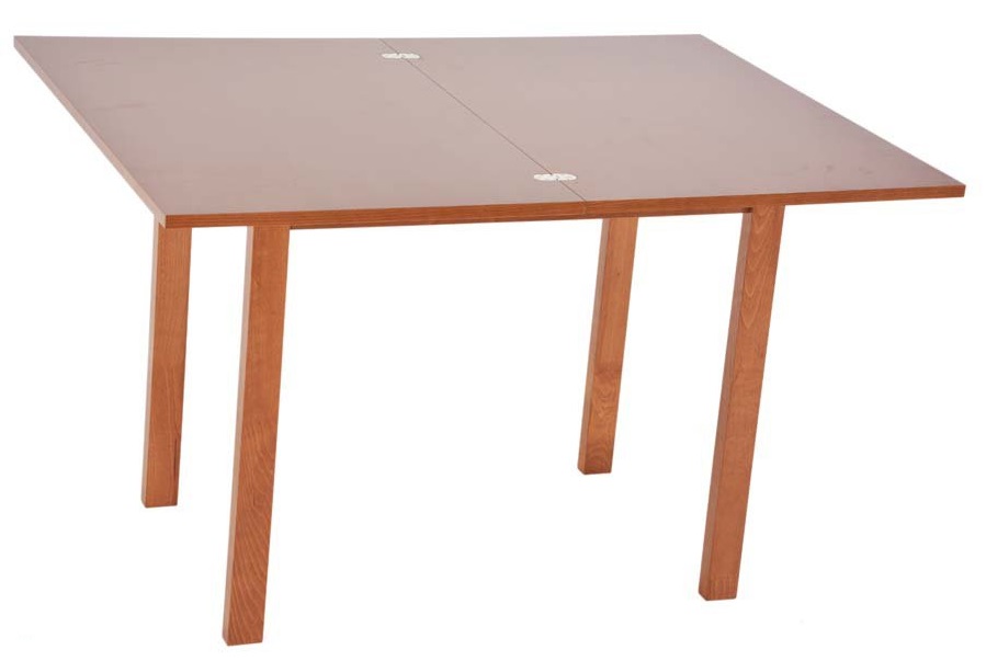 деревянный стол для кухни в разложенном виде