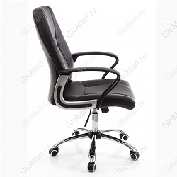 Компьютерное кресло из металла на роликах. Материал обивки - искусственная кожа. Цвета: серый, черный, бежевый. Высота сиденья регулируется