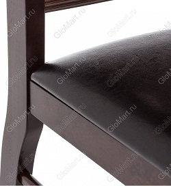Деревянный стул из массива гевеи. Сиденье из кожзама. Цвет коричневый