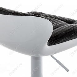 Барный стул из черного кожзама и металла, окрашенного в белый цвет