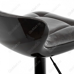 Барный стул из коричневого кожзама и металла, окрашенного в черный цвет