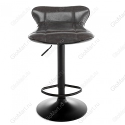 Барный стул из коричневого кожзама и металла, окрашенного в черный цвет