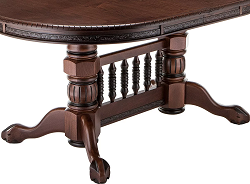 Обеденный раздвижной стол из дерева и МДФ. Цвет Орех с коричневой патиной