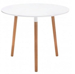 Круглый белый стол из дерева WV-72276