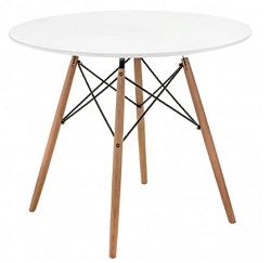 Круглый белый стол из дерева WV-72278