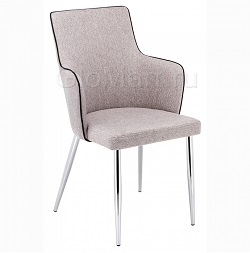 Стул с подлокотниками на металлическом каркасе с обивкой из ткани