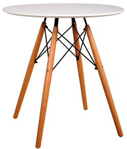 Круглый столик из дерева и металла