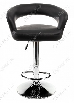 Мягкий барный стул с обивкой из кожзама черного цвета