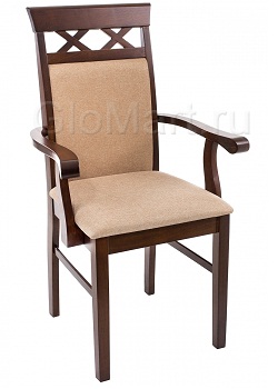 Кресло деревянное с обивкой из ткани