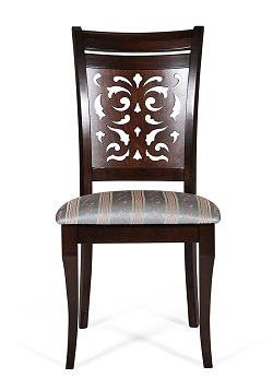 Мягкий деревянный стул. Цвет дерева темнокоричневый