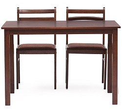 Обеденная группа - стол и 4 стула. Цвет дерева коричневый (венге)
