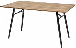 Нераскладной прямоугольный стол. Столешница - ламинированная МДФ, каркас - металл. Цвет столишницы - дуб винтажный.