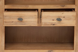 Деревянный книжный шкаф с 5-ю полками и двумя ящиками