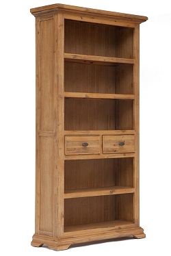 Деревянный книжный шкаф с 5-ю полками и двумя ящиками