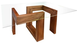 Кофейный стол из стекла и дерева