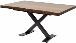 Прямоугольный стол из дерева и металла