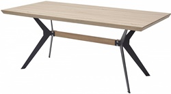 Прямоугольный обеденный стол из дерева и металла