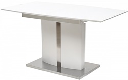 Прямоугольный обеденный стол из МДФ, стекла и металла