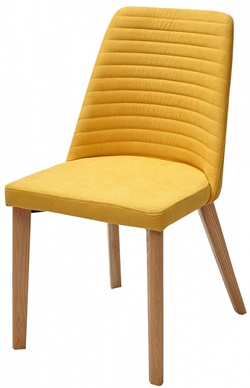 Стул с мягким сиденьем на деревянном каркасе, цвет сиденья желтый