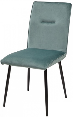 Комфортный, современный велюровый стул, цвет пудровый серый мох, на металлических ножках черного цвета