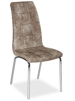 Стул металлический с мягким сиденьем и спинкой. Обивка из ткани. Цвет Хаки.