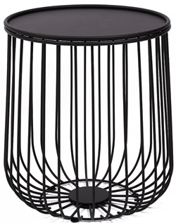 Дизайнерский металлический круглый столик в черном цвете, столешница и каркас металл