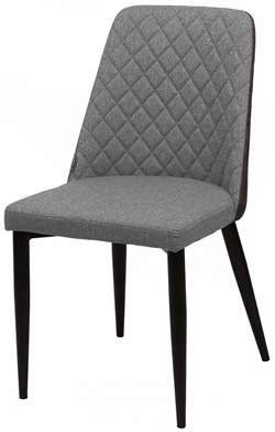 Мягкий стул в современном стиле на металлических ножках черного цвета, сиденье комбинированное, передняя часть ткань цвет антрацитовый меланж, задняя часть спинки микрофибра, цвет антрацит