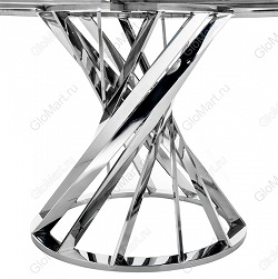 Стол круглый стеклянный на металлической опоре