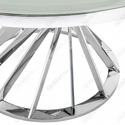 Стол круглый стеклянный на металлической опоре