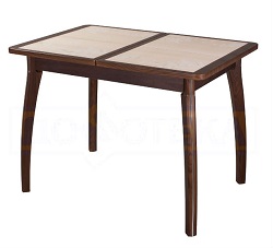Деревянный стол с керамической плиткой. Цвет венге.