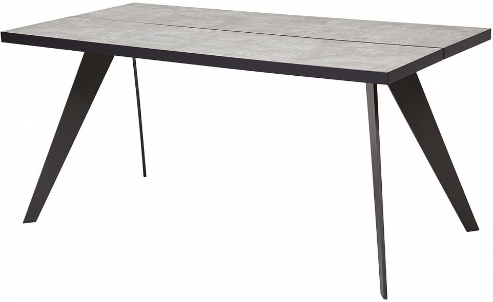 Нераскладной стол из меламина и металла серого цвета
