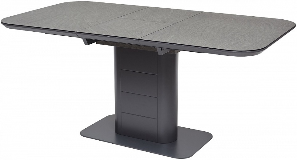 Раскладной обеденный стол из меламина и МДФ, цвет серый