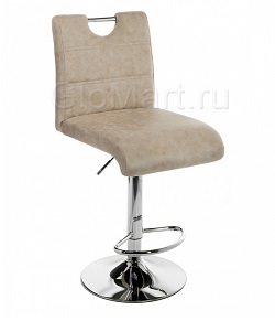 Барный стул светлокоричневый на металлической опоре