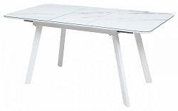Обеденный стол с защитным покрытием. Цвет белый мрамор.
