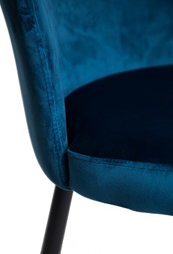Дизайнерский стул из бархата. Цвет: темно-голубой.