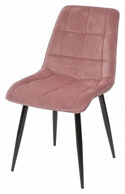 Мягкий велюровый стул на металлическом каркасе, цвет пепел розы.