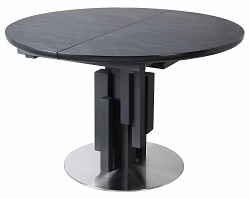 Круглый стол с покрытием из меламина на металлическом каркасе. Цвет: темно-серый