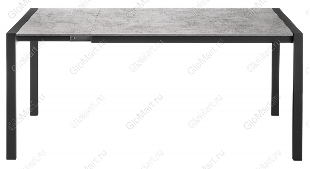 Раздвижной стол из ЛДСП на металлическом каркасе. Цвет бетон/графит.