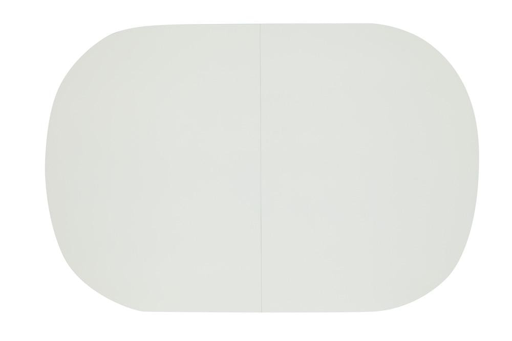 Обеденный раскладной стол, каркас массив бука коричневого цвета, столешница белый МДФ