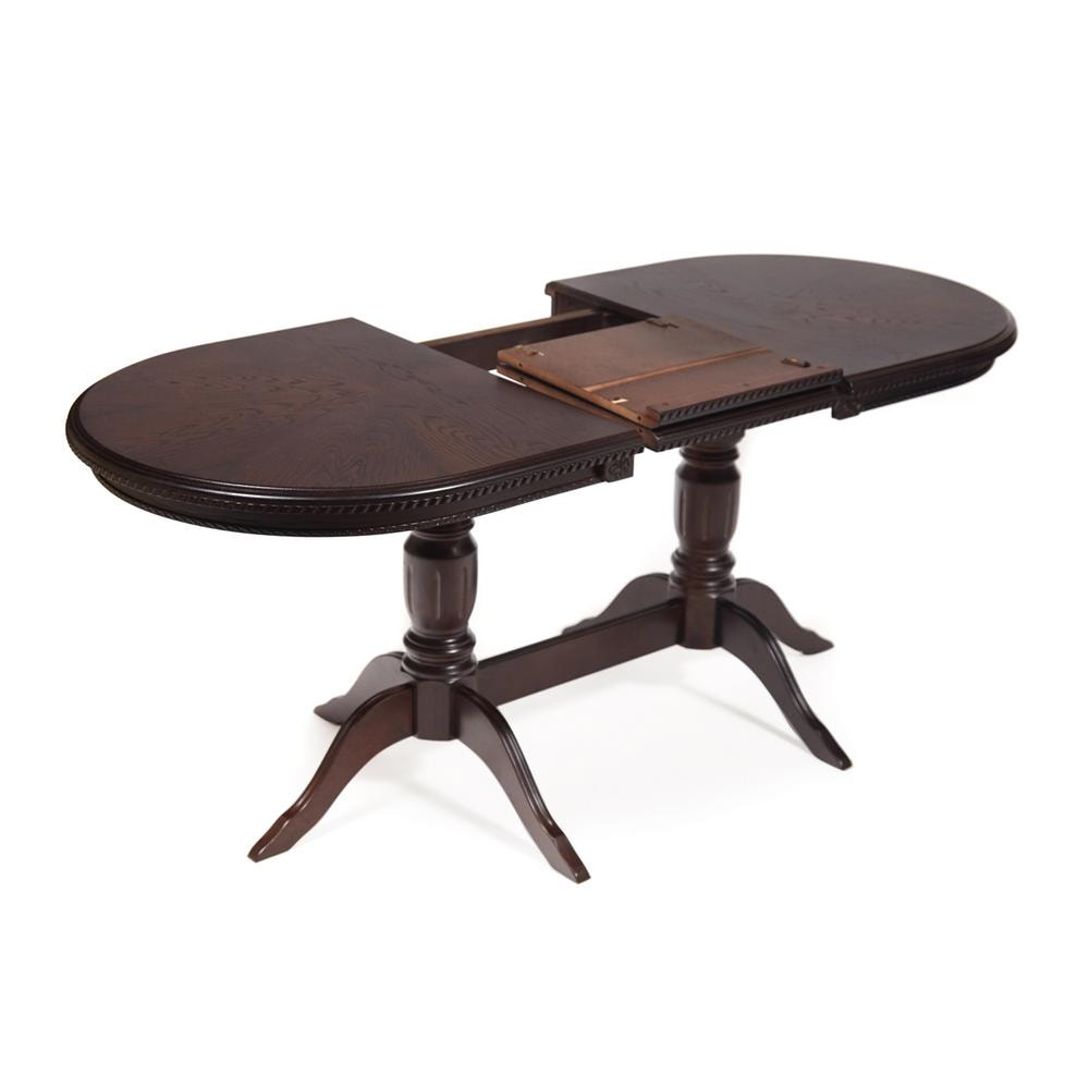 Классический обеденный стол, столешница МДФ, каркас массив бука, цвет тобакко (темный орех)
