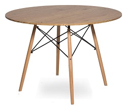 Круглый стол из МДФ на деревянных ножках. Цвет бук.