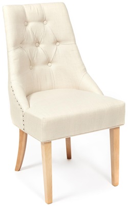 Кресло с мягким сиденьем на деревянном каркасе, обивка хлопок, цвет бежевый