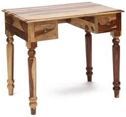 Письменный стол с 2мя выдвижными ящиками из дерева палисандр, фурнитура латунь