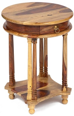 Круглый кофейный столик из натурального дерева палисандр