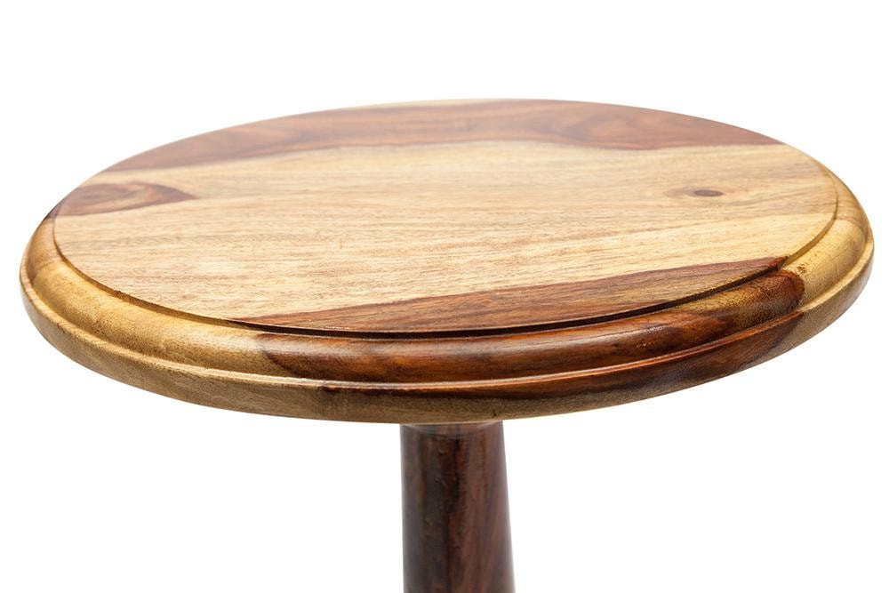 Круглый кофейный столик на одной ножке из натурального дерева палисандр