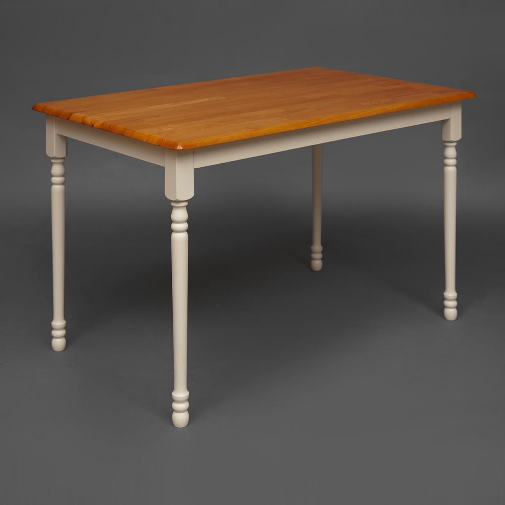Обеденный стол из дерева гевея, цвет комбинированный: дуб (слоновая кость)