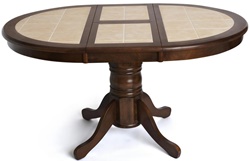 Раскладной стол из дерева, МДФ, с керамической столешницей, цвет: темный дуб