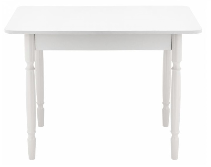 Прямоугольный стол из дерева. Цвет белый.
