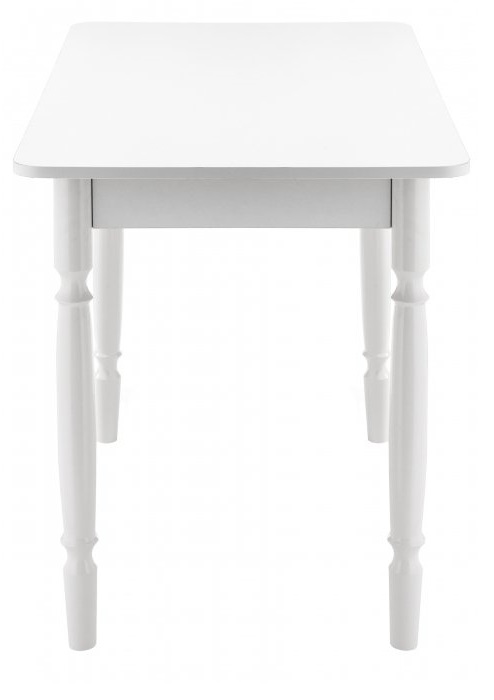 Прямоугольный стол из дерева. Цвет белый.